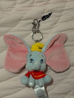 NWOT Disney Dumbo Plush Keychain - Pink & Gray Elephant Soft Toy